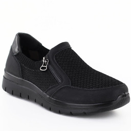 Półbuty damskie komfortowe tekstylne czarne Unisoft 9026
