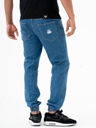 Spodnie Jeansowe Jogger Męska Jasne Niebieskie Jigga Crown
