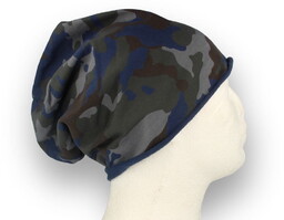 Czapka damska Beanie włoska cienka smerfetka bawełna granatowa