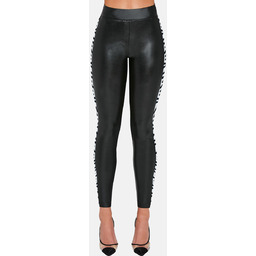 Damskie legginsy z lampasem czarne Bas Bleu r.XXL