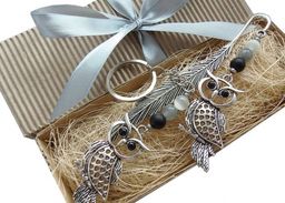 Zestaw na prezent sowy - zakładka do książki,