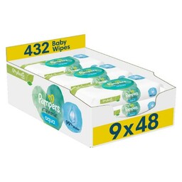 Pampers Harmonie Aqua Chusteczki nawilżane, 9x48szt.