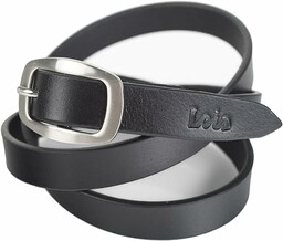 Lois - Damski pasek ze skóry skórzanej. Metaliczna