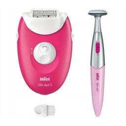 Depilator damski Braun Silk-epil 3 3-202 pęsety Biało-Różowy