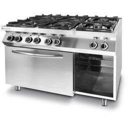 Kuchnia gazowa 6-palnikowa z piekarnikiem elektrycznym GN 1/1