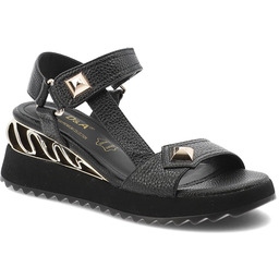 S.Barski Sandały damskie, ze skóry naturalnej na grubej