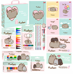 Wyprawka Szkolna Zestaw Plastyczny Pusheen+teczka Z Rączką XL-18-ELEMENTÓW