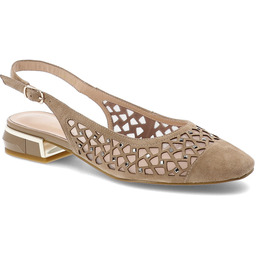 S.Barski Sandały damskie, ze skóry naturalnej z ażurową