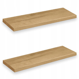 Półki Ścienne Dąb Craft Złoty Zestaw 2x Wiszących