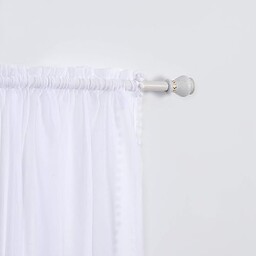 Elegant Comfort Półprzezroczyste zasłony z pomponami - zestaw