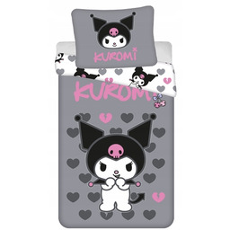 Pościel 140x200 Hello Kitty Kuromi 140x200 Szara Kotka
