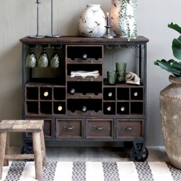 Barek w Stylu Industrialnym Chic Antique Na Kółkach