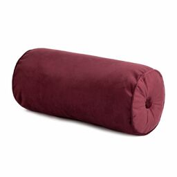 Eurofirany Poduszka dekoracyjna 20x45 Velvet bordowa welurowa wałek