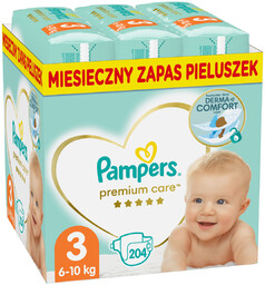 Pampers Premium Care 3 Pieluszki 6-10 kg, 204