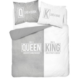 Pościel bawełniana 220x200 Queen King szara biała Holland