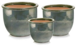 Zielona donica ceramiczna ogrodowa 27 cm Polnix Glazed