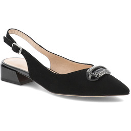 S.Barski Czółenka damskie, skóra naturalna fason slingback regulowany