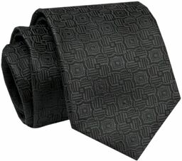 Krawat - ALTIES - Delikatna Faktura, Czarny KRALTS0733