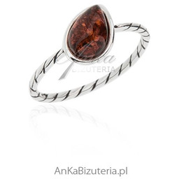 ankabizuteria.pl Pierścionek srebrny z bursztynem