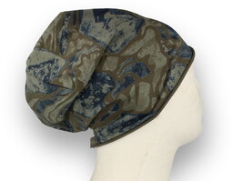 Czapka damska Beanie włoska cienka smerfetka bawełna khaki