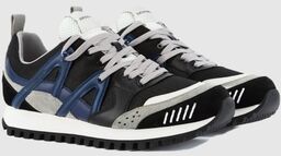 EMPORIO ARMANI Czarne sneakersy męskie z niebieskimi elementami