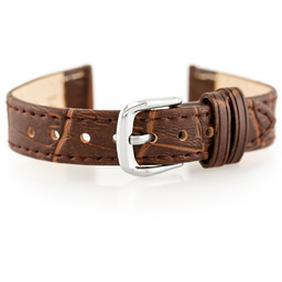 Pasek skórzany do zegarka W41 - ciemny brąz