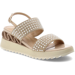 S.Barski Sandały damskie, skóra naturalna szerokie paski