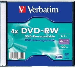 DVD-RW 4,7GB X4 VERBATIM SLIM 1szt.