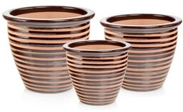 Brązowa donica ceramiczna ogrodowa 31 cm Polnix Glazed