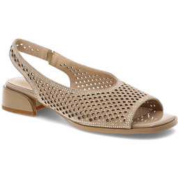 S.Barski Sandały damskie, skóra naturalna ażurowa cholewka fason