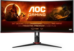 Aoc Gaming CU34G2X/BK Monitor, Czarny, 34 Cale