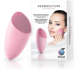 DERMOFUTURE - Soniczna szczoteczka do oczyszczania twarzy różowa
