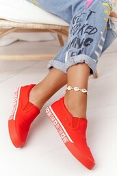 Damskie Tenisówki Slip-on Big Star HH274010 Czerwone-38