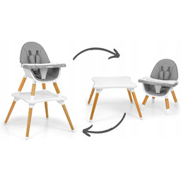Milly Mally Krzesełko do karmienia 2w1 Malmo Grey