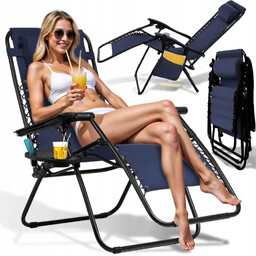 Leżak fotel ogrodowy plażowy rozkładany regulowany zero gravity