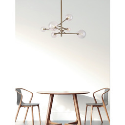 LOLLIPOP lampa wisząca mosiądz sześciokrotna metal szkło 6