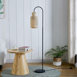 Lampa stojąca Lindby Venora, 145 cm wysokości, bambus,