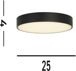 Searchlight Lampa sufitowa LED Palma, czarna, Ø 25