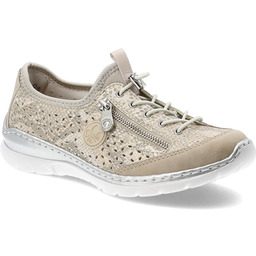 Rieker Półbuty damskie, skóra naturalna ażurowa cholewka elastyczne