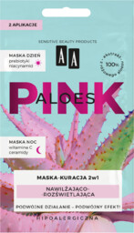 AA Aloes Pink nawilżająco-rozświetlająca maska kuracja dzień +