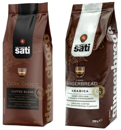 Sati Zestaw kaw mielonych Dark Choco, Gingerbread (2x250g)