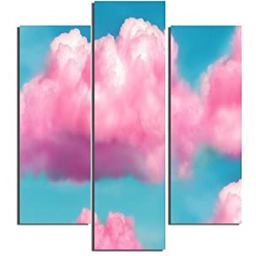Homemania Różowy obraz niebo 3 sztuki-Sztuka i graffiti-salon,