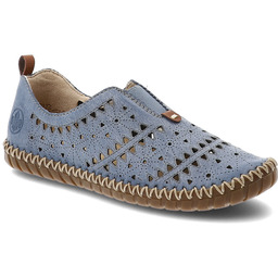 Rieker Półbuty damskie, skóra naturalna ażurowa cholewka wsuwany