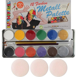 Eulenspiegel Metall Palette Farba do Twarzy, Wielokolorowy, 14