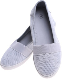 Jasno szare ażurowe balerinki dziewczęce jasny szare