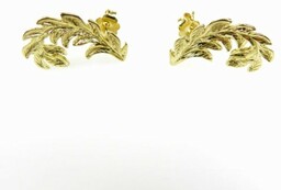 Kolczyki srebrne - Liściaste wianuszki małe pozłocone