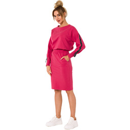 Dresowa Spódnica na Gumie - Koralowa