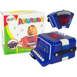 Akordeon dla dzieci, mały muzyk, niebieski, LeanToys