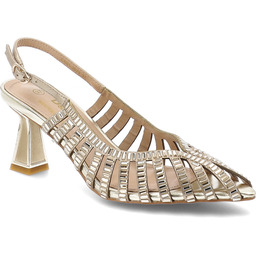 S.Barski Sandały damskie, cholewka ze skóry naturalnej