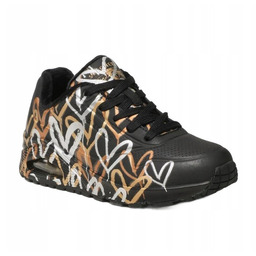 SKECHERS METALLIC LOVE BUTY SPORTOWE CZARNE ZE WZOREM